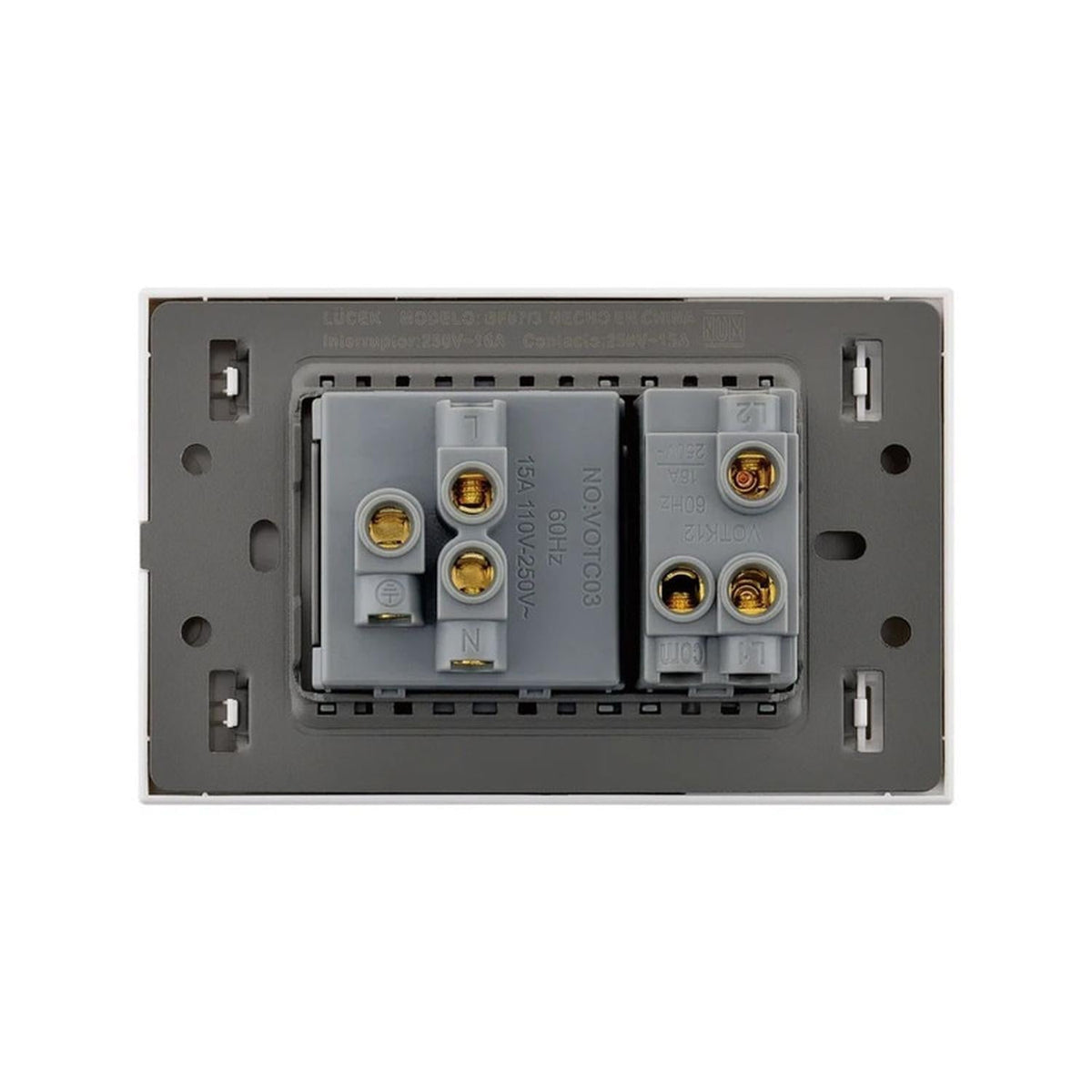 Placa Con 1 Apagador De Escalera Y 1 Contacto Lucek FlatPack 6 - Flash Sales