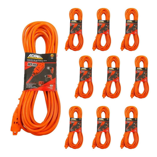 Extensión Eléctrica Uso Rudo 10 mts Adir Caja 10 Pz - Flash Sales