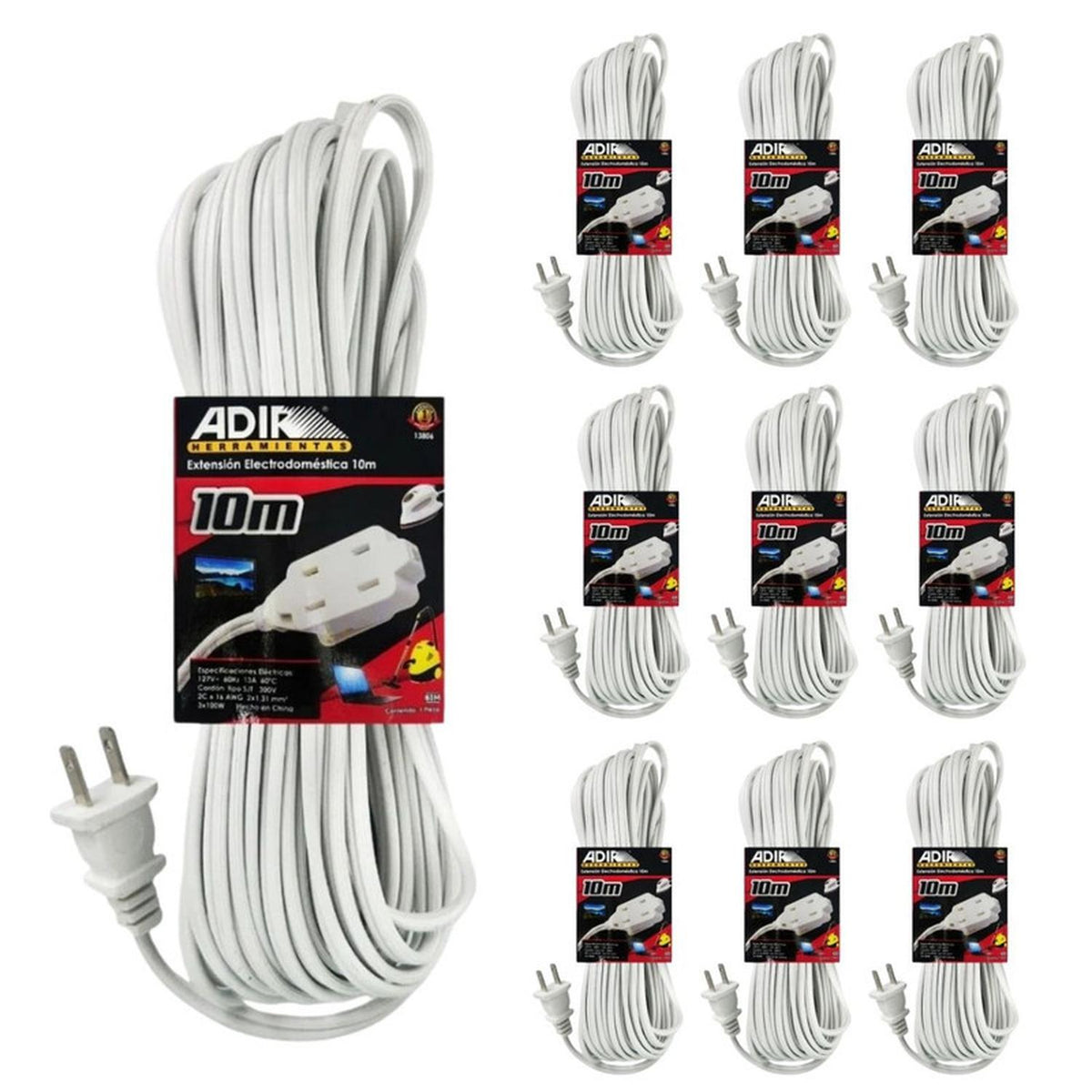Extensión para Electrodomésticos 10 mts Adir Caja 10 Pz - Flash Sales