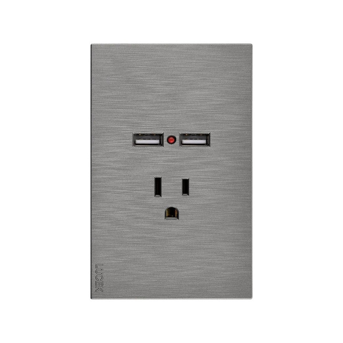 Placa Con 1 Contacto Y 2 Entradas USB Lucek Línea Flat - Flash Sales