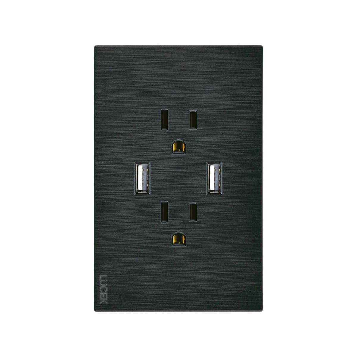 Placa Con 2 Contactos Y 2 Entradas USB Lucek Línea Flat - Flash Sales