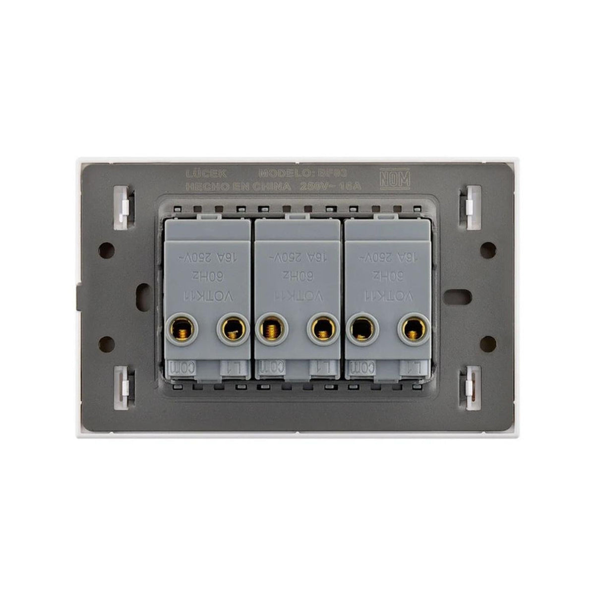 Placa Con 3 Apagadores Sencillos 1 Módulo Lucek FlatPack 6 - Flash Sales