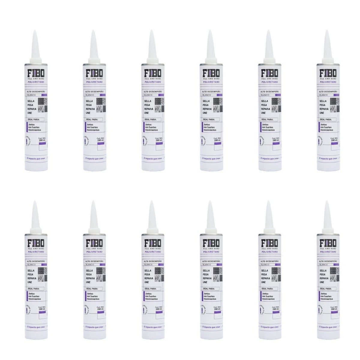 Poliuretano Alto Desempeño Blanco Fibo 280 ml Caja 12 Pz - Flash Sales