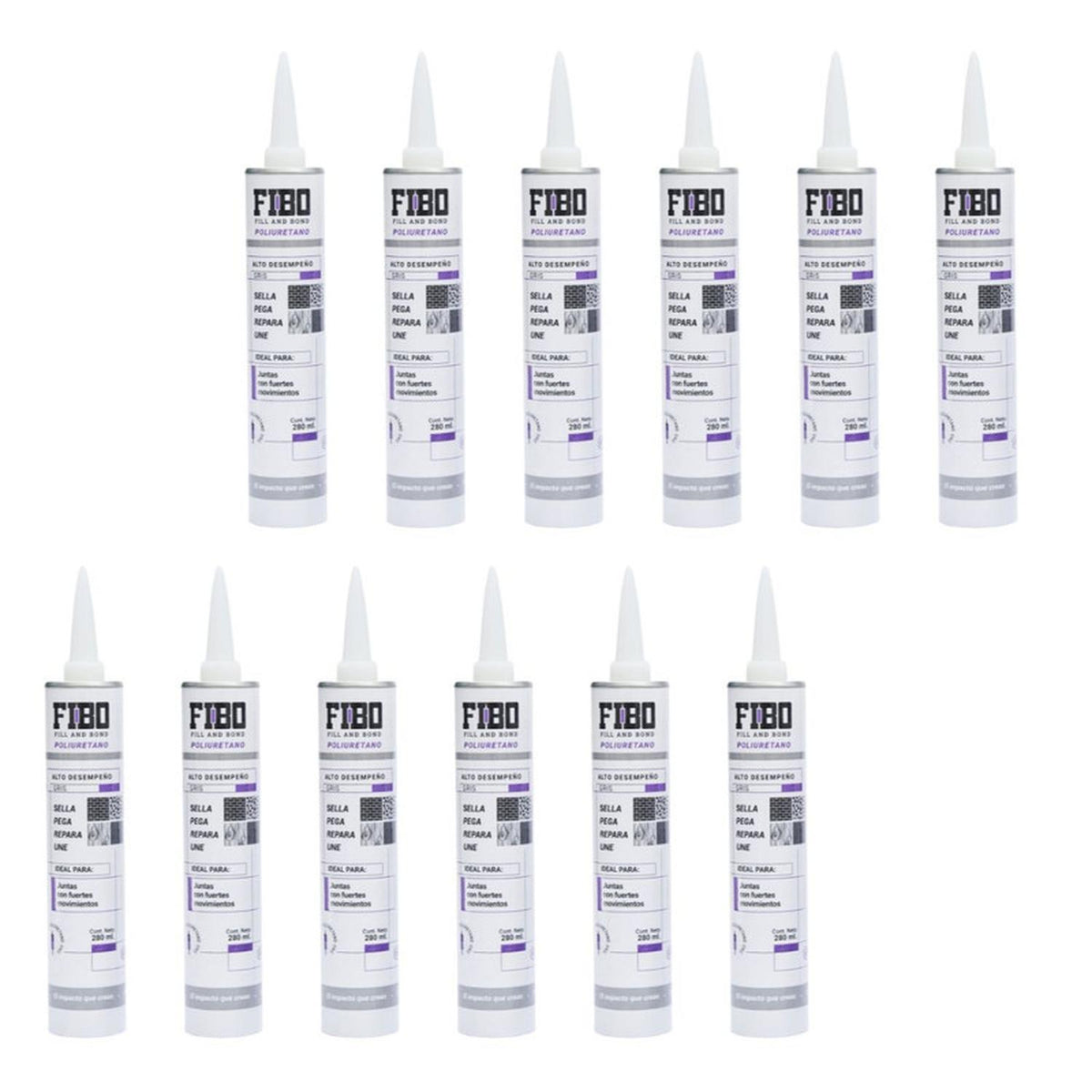 Poliuretano Alto Desempeño Gris Fibo 280 ml Caja 12 Pz - Flash Sales