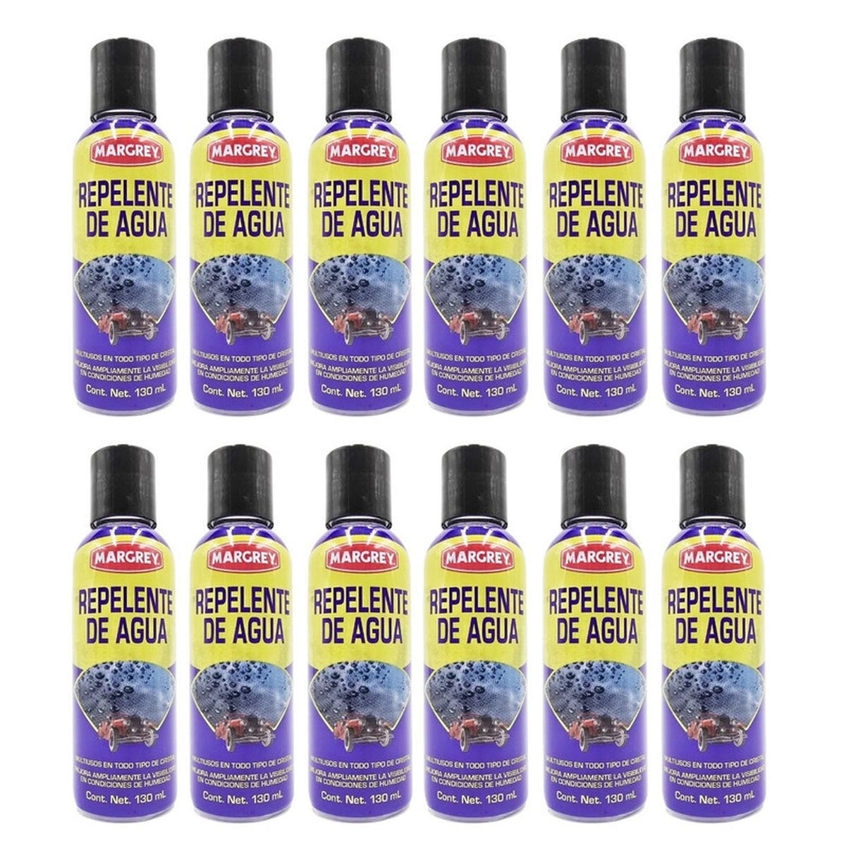 Repelente De Agua Margrey 130 ml Para Cristales Caja 12 Piezas - Flash Sales
