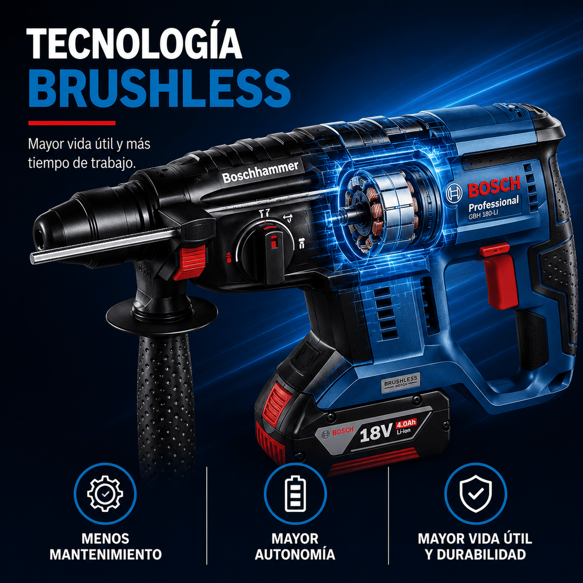 Rotomartillo Perforador Sds Plus Brushless - Flash $ales