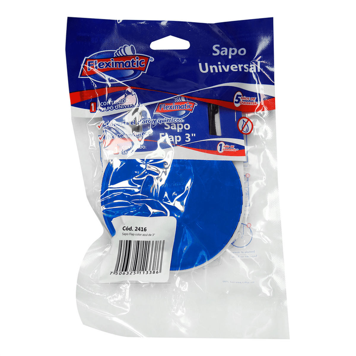 Sapo Flap Para Wc Azul Descarga 3” 10 Piezas - Flash Sales